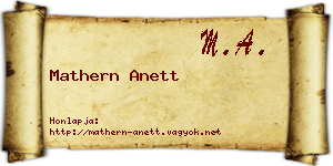 Mathern Anett névjegykártya
